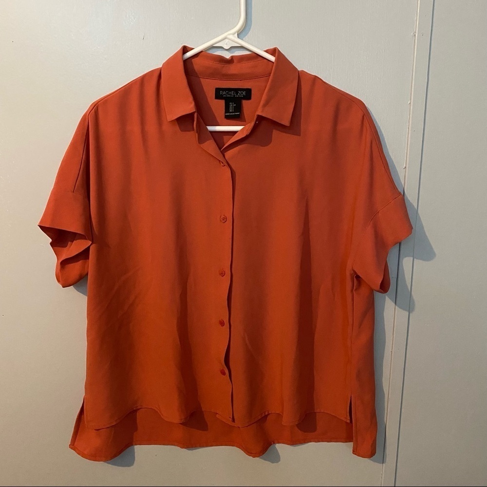 5/$32 Rachel Zoe Orange Short Sleeve Top Size Small